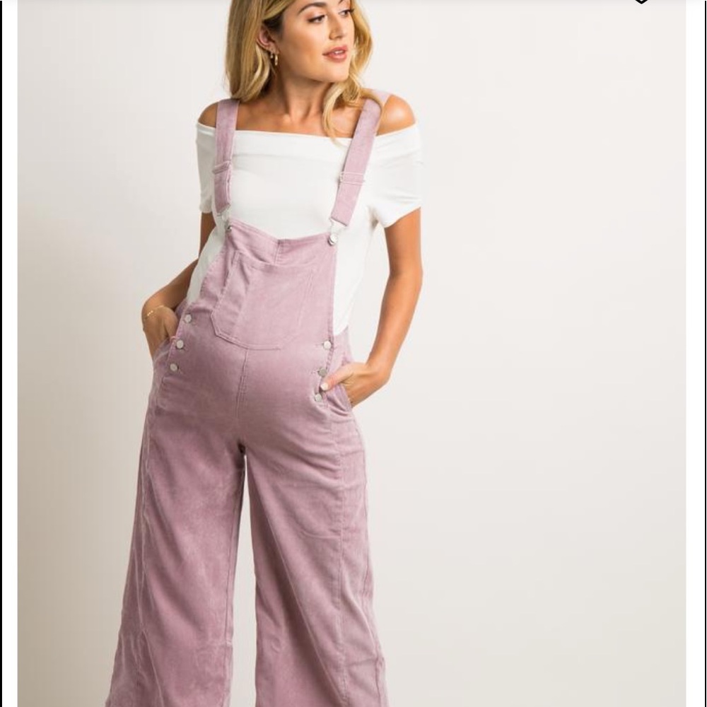 Waverleigh Pink Corduroy Maternity Overalls